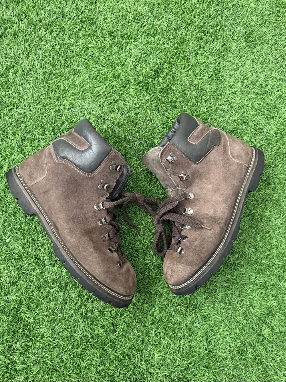 Vintage Hunchos Brown Suede Lace-Up Hiking Boots Size 10.5